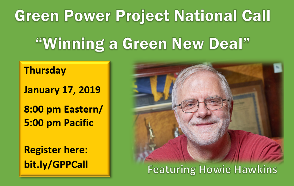 Green New Deal Conference Call on 1/17/19